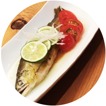 鮎まるごとサラダ